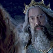 (L-R): Halle Bailey as Ariel and Javier Bardem as King Triton in Disney's live-action THE LITTLE MERMAID. Photo courtesy of Disney. © 2023 Disney Enterprises, Inc. All Rights Reserved.