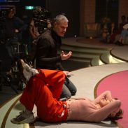 Director Michael Morris and Renée Zellweger on the set of Bridget Jones: Mad About the Boy.